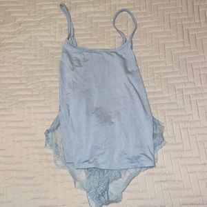 NWT Adore Me baby blue lace babydoll lounge set
